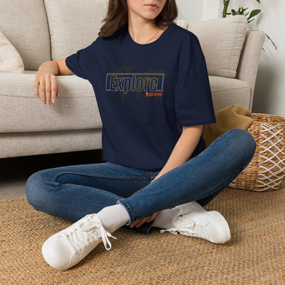 Explore World Map Adventure Graphic Tee: Urban Street Style & Travel T-Shirt