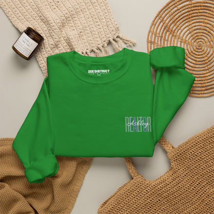 Personalized Realtor Retro Stacked Text Graphic Sweatshirt | Custom Name Real Estate Crewneck