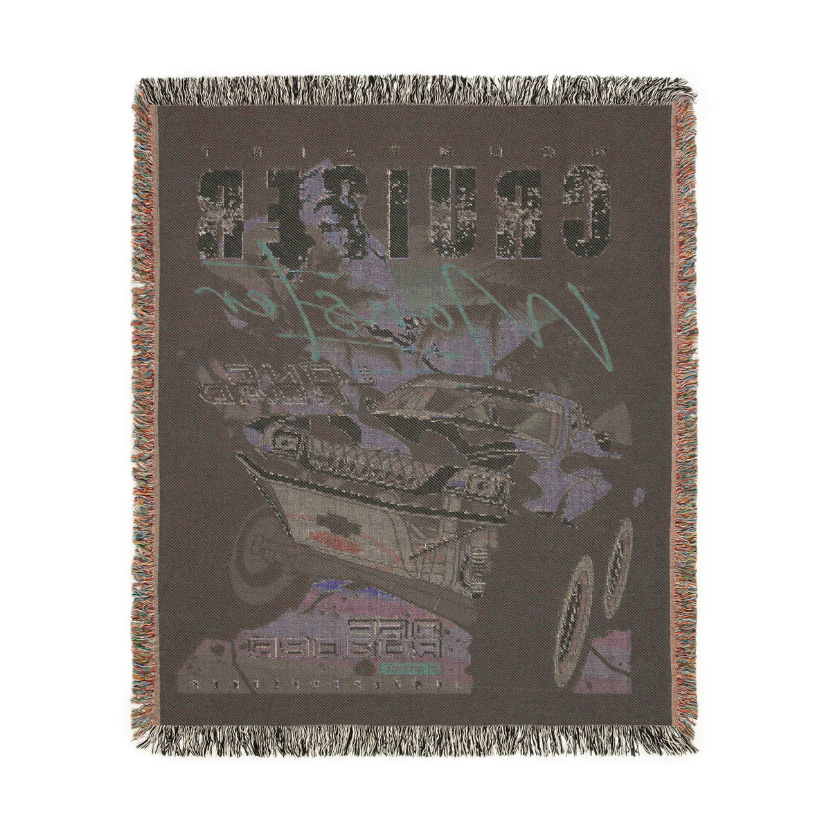 Mountain Cruiser Monster Truck Cotton Woven Throw Blanket