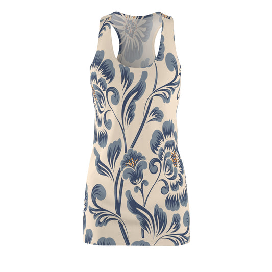 Vintage Blue Floral Racerback Dress