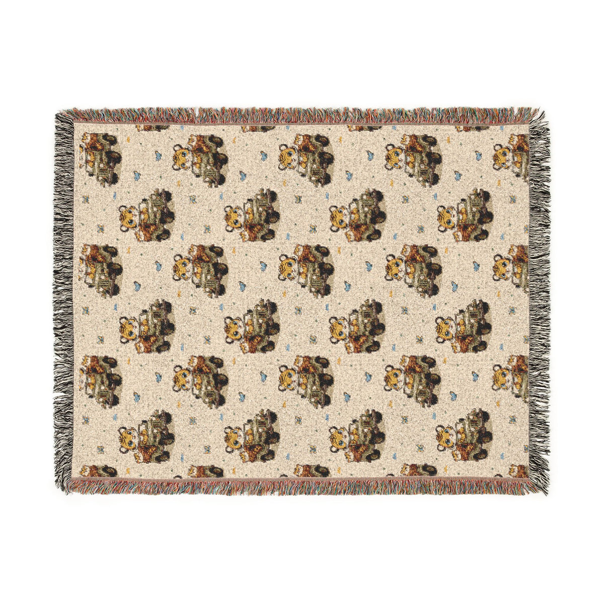 Adventures Safari Tiger Jeeps Woven Throw Blanket