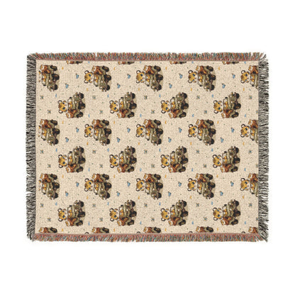 Adventures Safari Tiger Jeeps Woven Throw Blanket