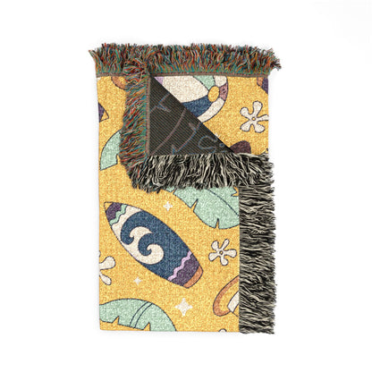 Sunny Surf & Summer Vibes Woven Throw Blanket