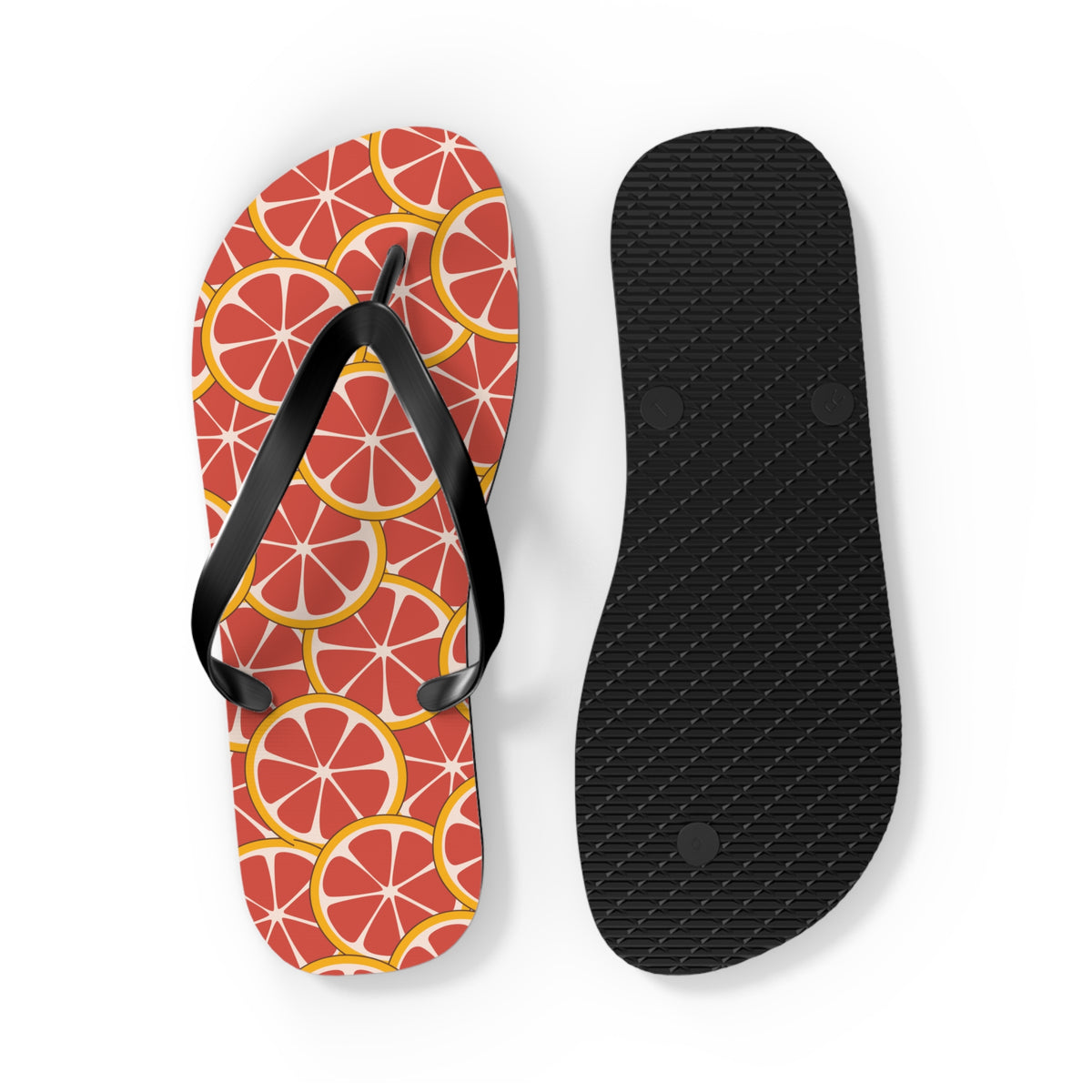 Ruby Grapefruit Citrus Slice Flip Flops
