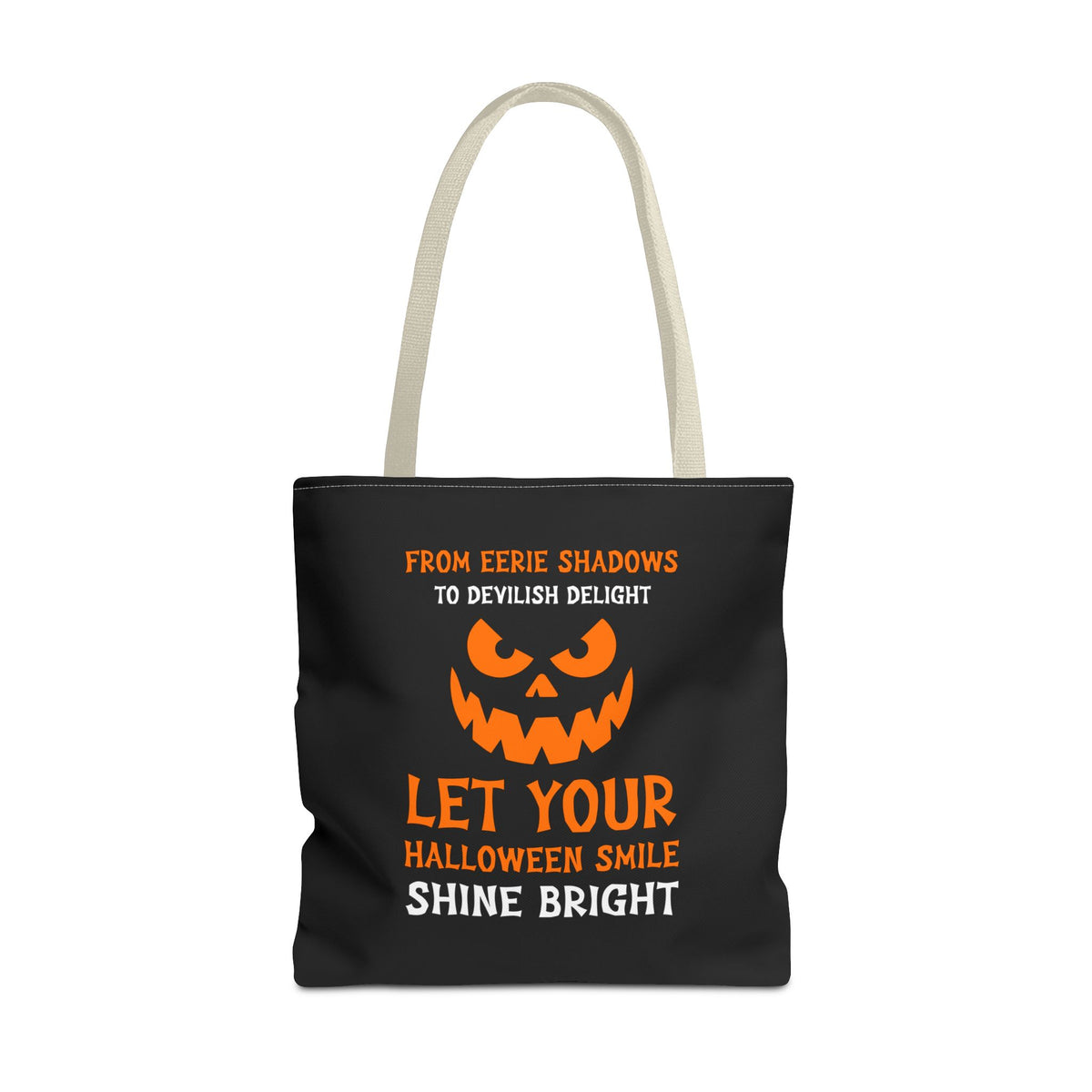 Halloween Pumpkin Tote Bag — "Let Your Halloween Smile Shine Bright"
