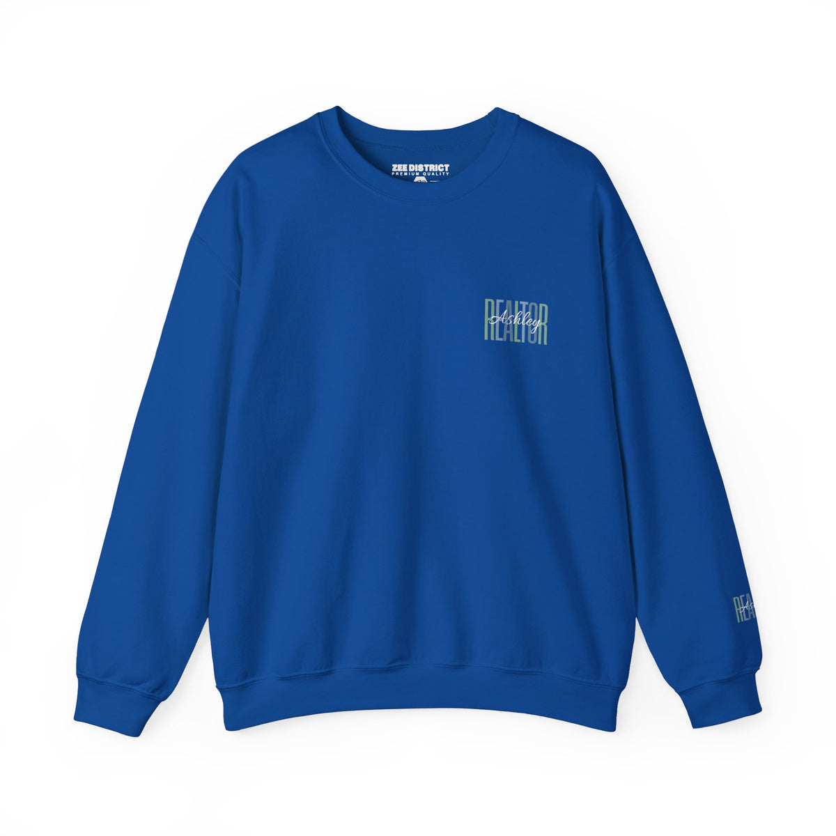 Personalized Realtor Retro Stacked Text Graphic Sweatshirt | Custom Name Real Estate Crewneck