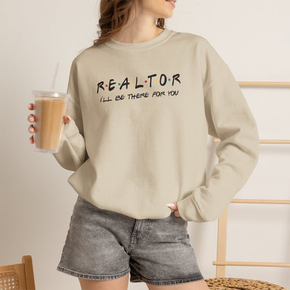 Realtor Friends TV Show Black Typography Graphic Sweatshirt