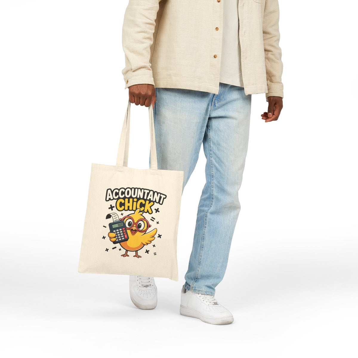 "Accountant Chick" Funny Accounting Bird Cotton Canvas Tote Bag