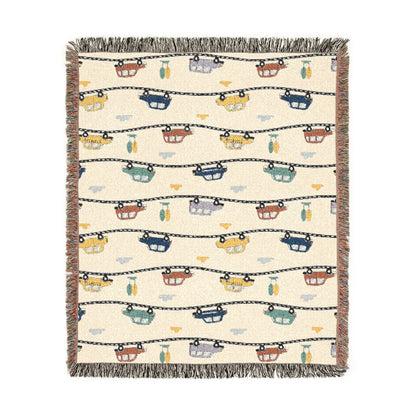 Whimsical Road Trip Cars & Traffic Woven Throw Blanket