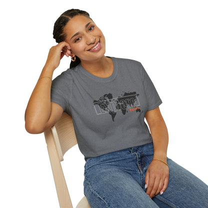 Explore World Map Adventure Graphic Tee: Urban Street Style & Travel T-Shirt