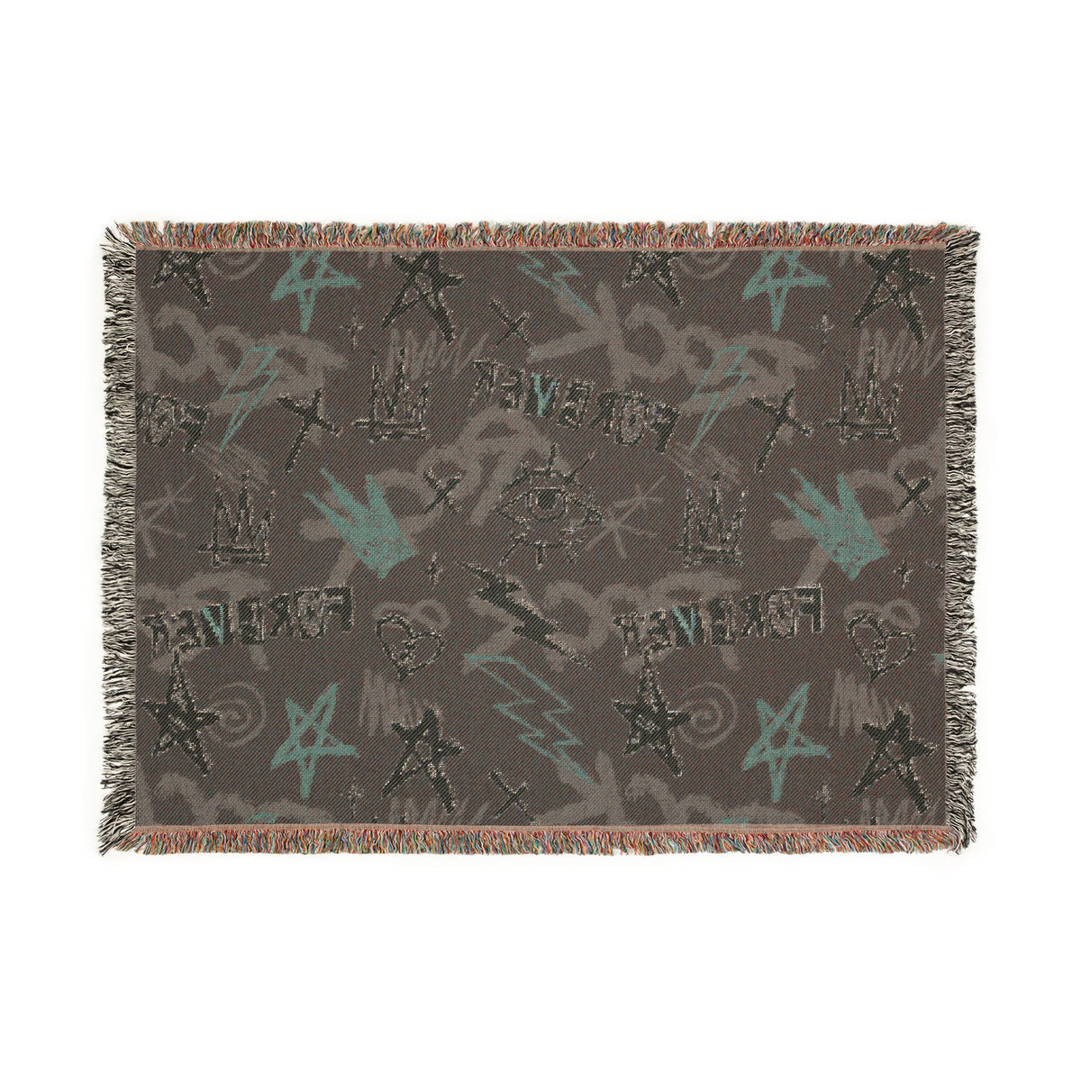 Rock Forever Grunge Graffiti Woven Blanket