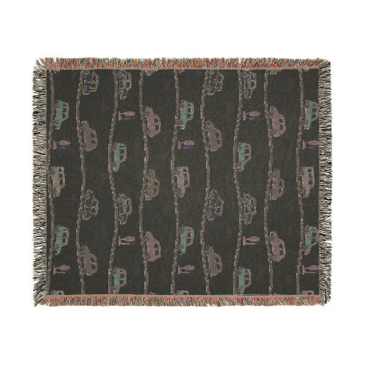 Whimsical Road Trip Cars & Traffic Woven Throw Blanket