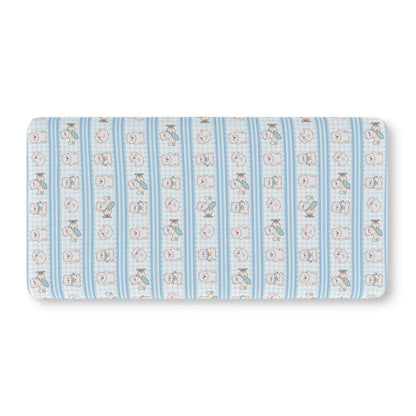 Soft Blue Animal Stripe Fitted Crib Sheet — Cozy Nursery & Toddler Bedding