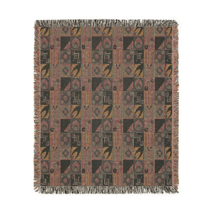 Coastal Geometric Cotton Woven Throw Blanket