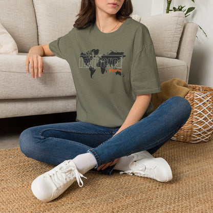 Explore World Map Adventure Graphic Tee: Urban Street Style & Travel T-Shirt