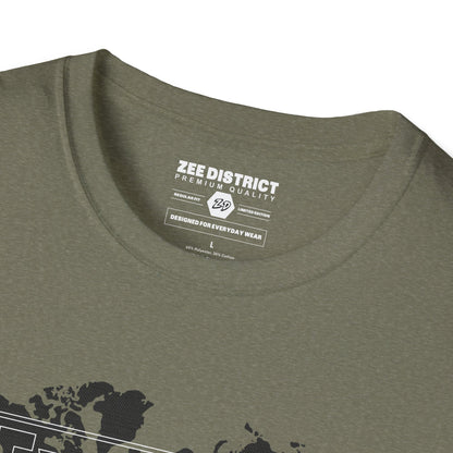 Explore World Map Adventure Graphic Tee: Urban Street Style & Travel T-Shirt