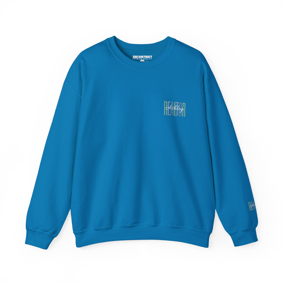 Personalized Realtor Retro Stacked Text Graphic Sweatshirt | Custom Name Real Estate Crewneck