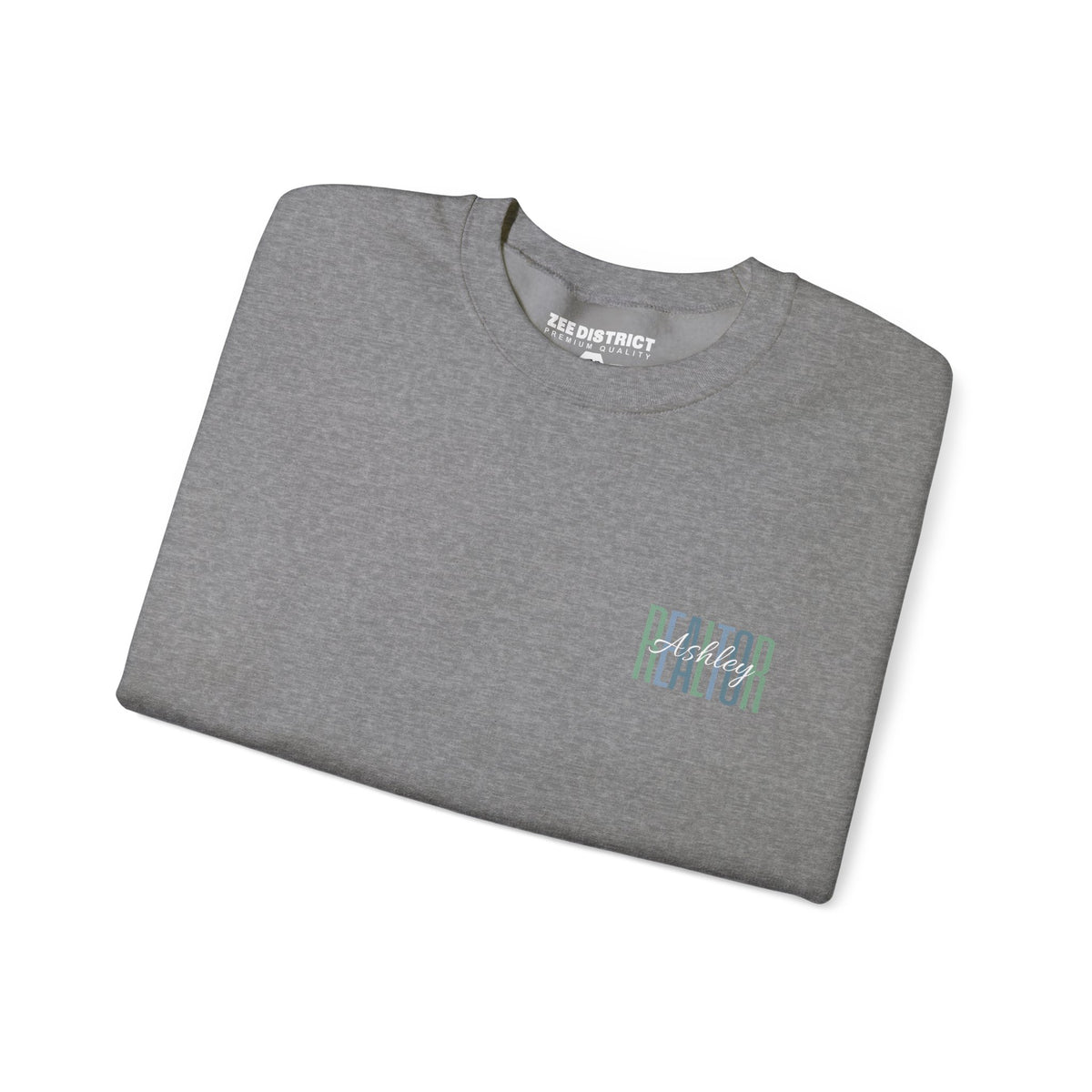 Personalized Realtor Retro Stacked Text Graphic Sweatshirt | Custom Name Real Estate Crewneck