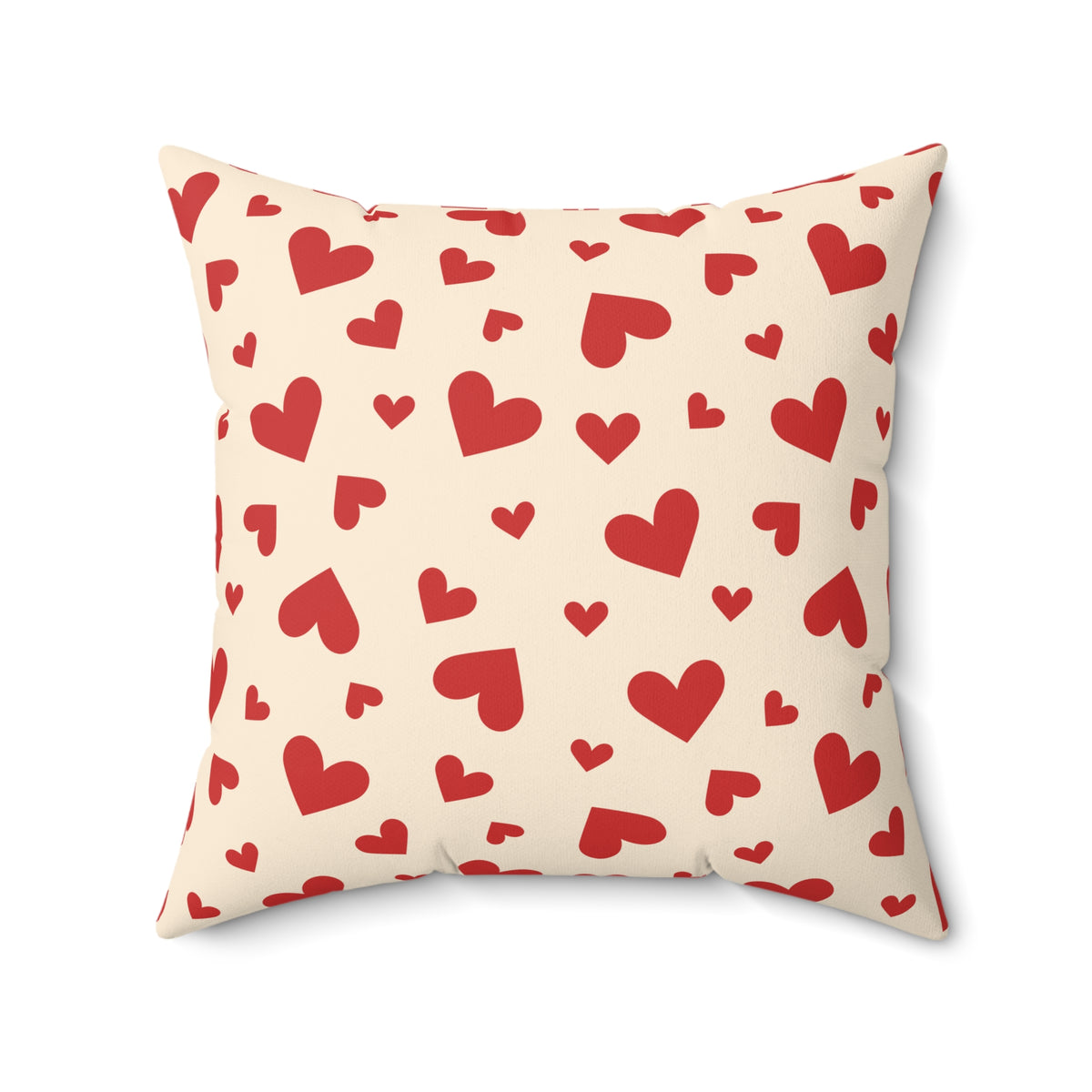 Sweet Love Hearts Faux Suede Square Pillow | Romantic Aesthetic Accent Cushion