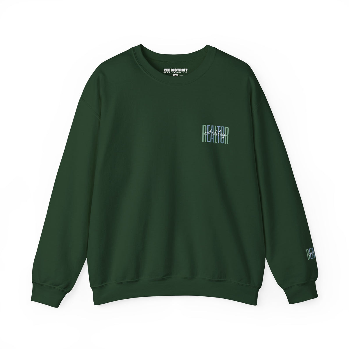 Personalized Realtor Retro Stacked Text Graphic Sweatshirt | Custom Name Real Estate Crewneck