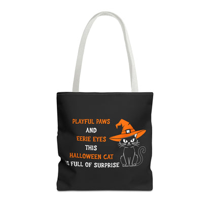 Halloween Cat Tote Bag — "Playful Paws and Eerie Eyes" Trick-or-Treat Reusable Shopper