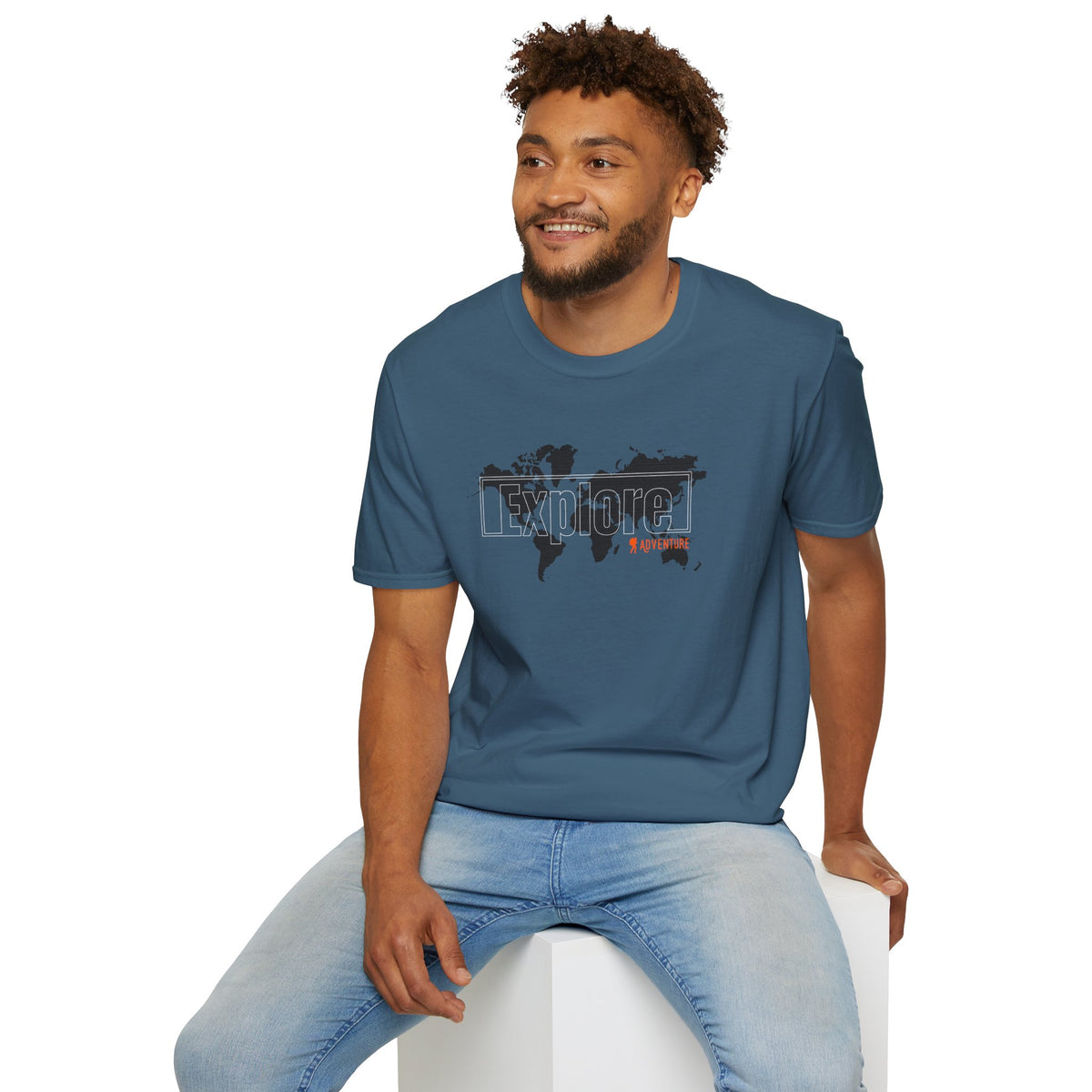 Explore World Map Adventure Graphic Tee: Urban Street Style & Travel T-Shirt
