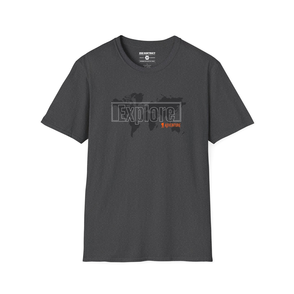 Explore World Map Adventure Graphic Tee: Urban Street Style & Travel T-Shirt