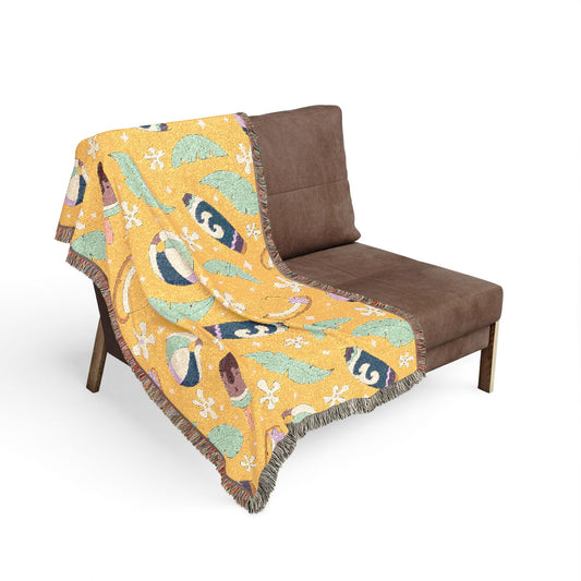 Sunny Surf & Summer Vibes Woven Throw Blanket