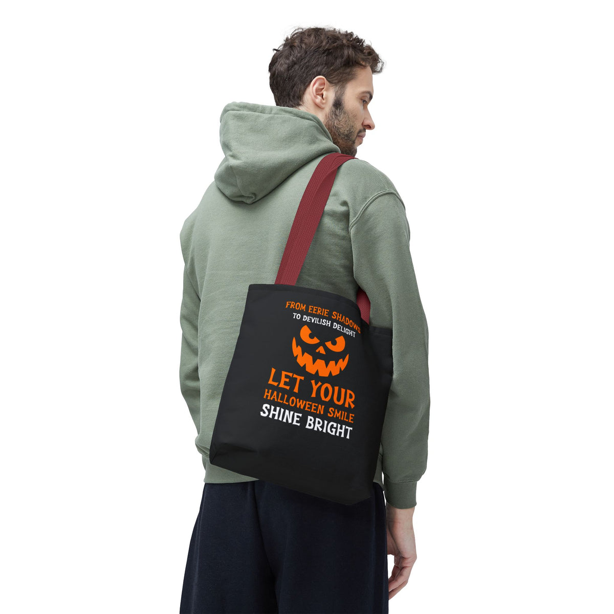 Halloween Pumpkin Tote Bag — "Let Your Halloween Smile Shine Bright"