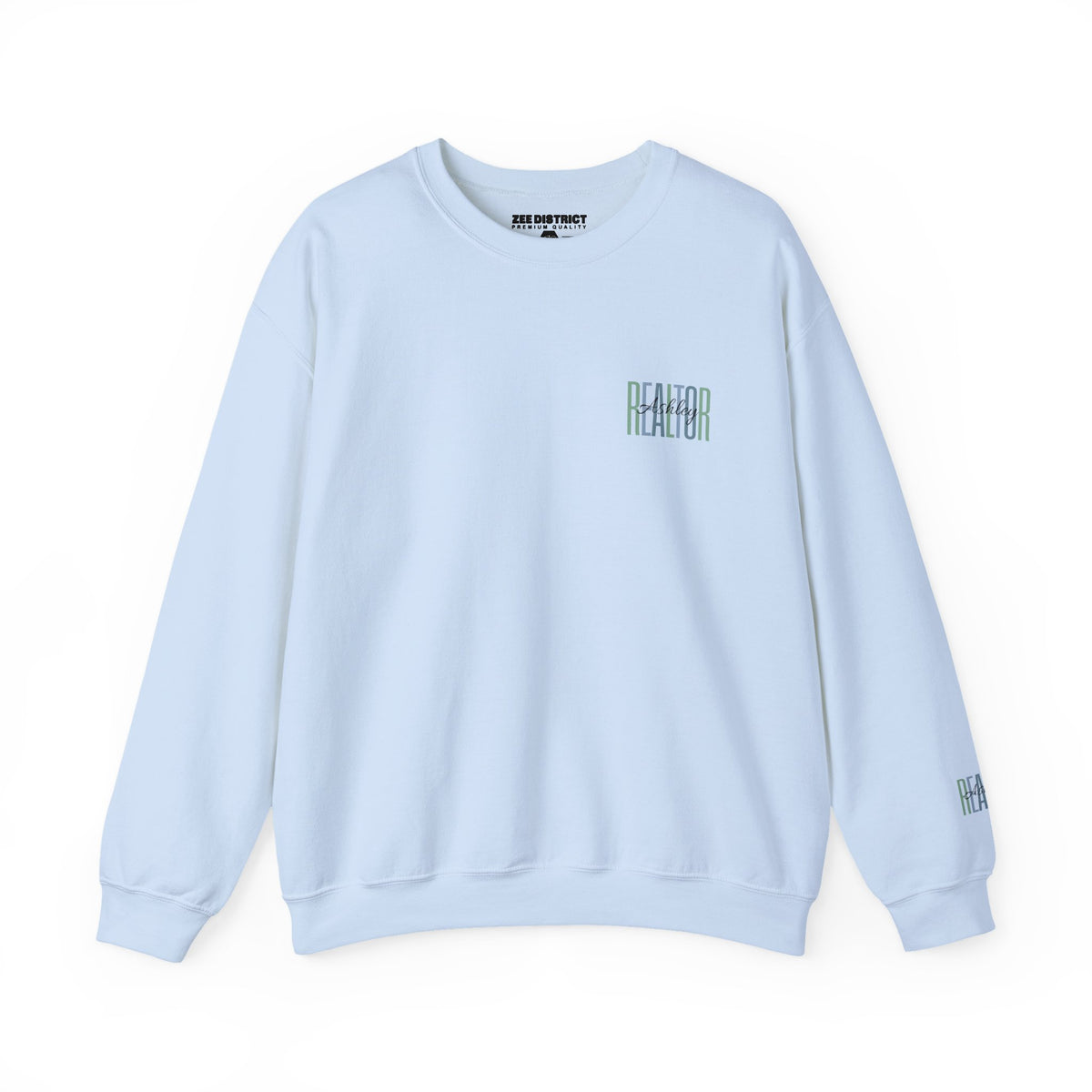 Personalized Realtor Retro Stacked Text Graphic Sweatshirt | Custom Name Real Estate Crewneck