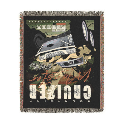 Mountain Cruiser Monster Truck Cotton Woven Throw Blanket