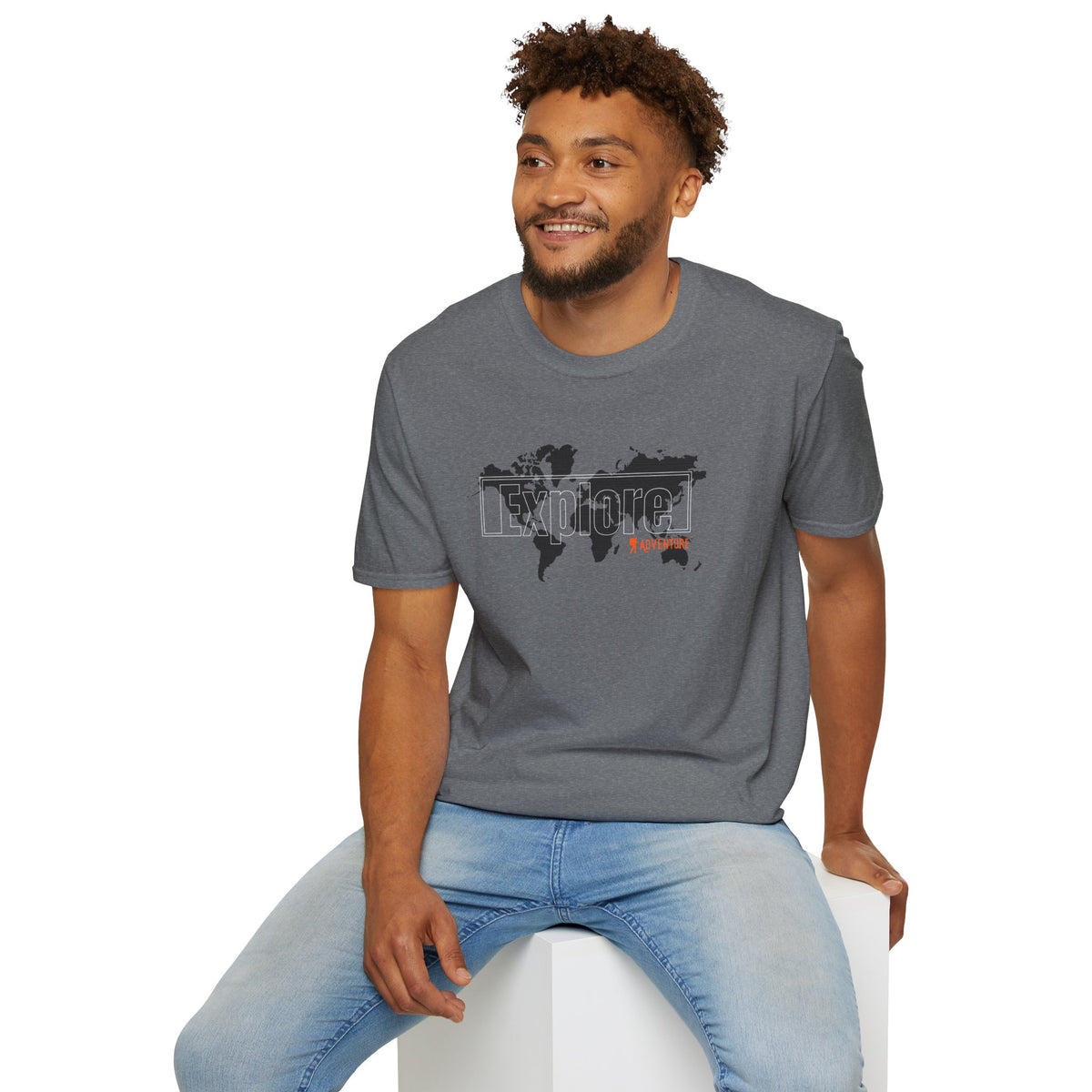 Explore World Map Adventure Graphic Tee: Urban Street Style & Travel T-Shirt