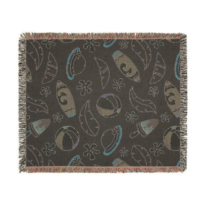 Sunny Surf & Summer Vibes Woven Throw Blanket