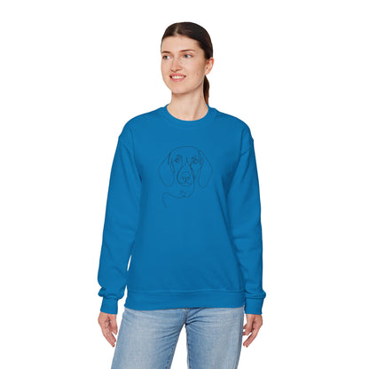 Minimalist Line Art Dog Portrait Graphic Sweatshirt | Cute Puppy Lover Pullover