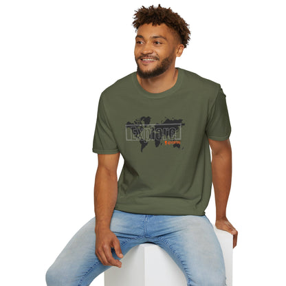 Explore World Map Adventure Graphic Tee: Urban Street Style & Travel T-Shirt
