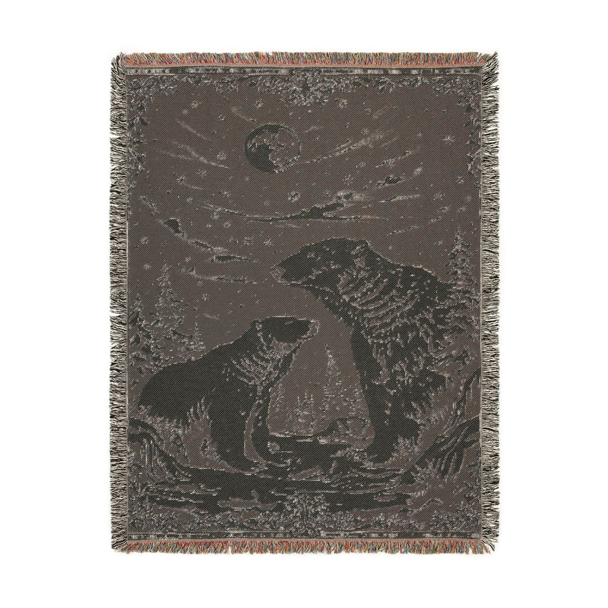 Polar Bear Family Woven Blanket - Cozy Arctic Night Throw