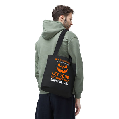 Halloween Pumpkin Tote Bag — "Let Your Halloween Smile Shine Bright"