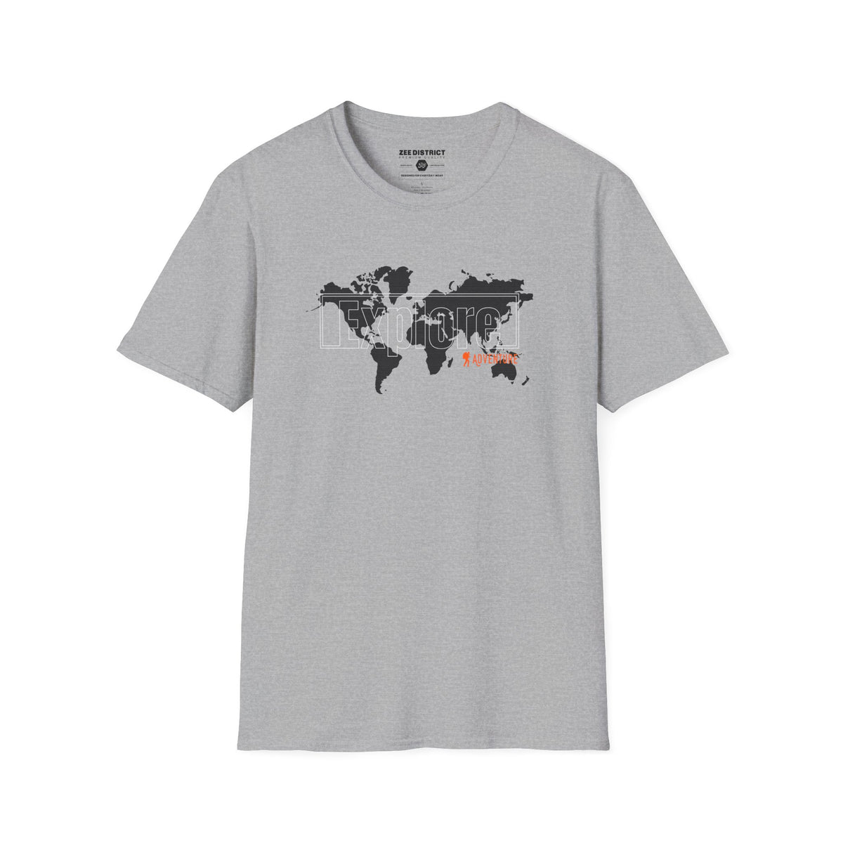 Explore World Map Adventure Graphic Tee: Urban Street Style & Travel T-Shirt