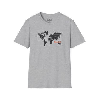 Explore World Map Adventure Graphic Tee: Urban Street Style & Travel T-Shirt
