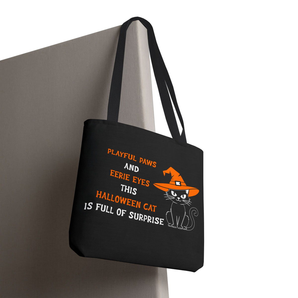 Halloween Cat Tote Bag — "Playful Paws and Eerie Eyes" Trick-or-Treat Reusable Shopper