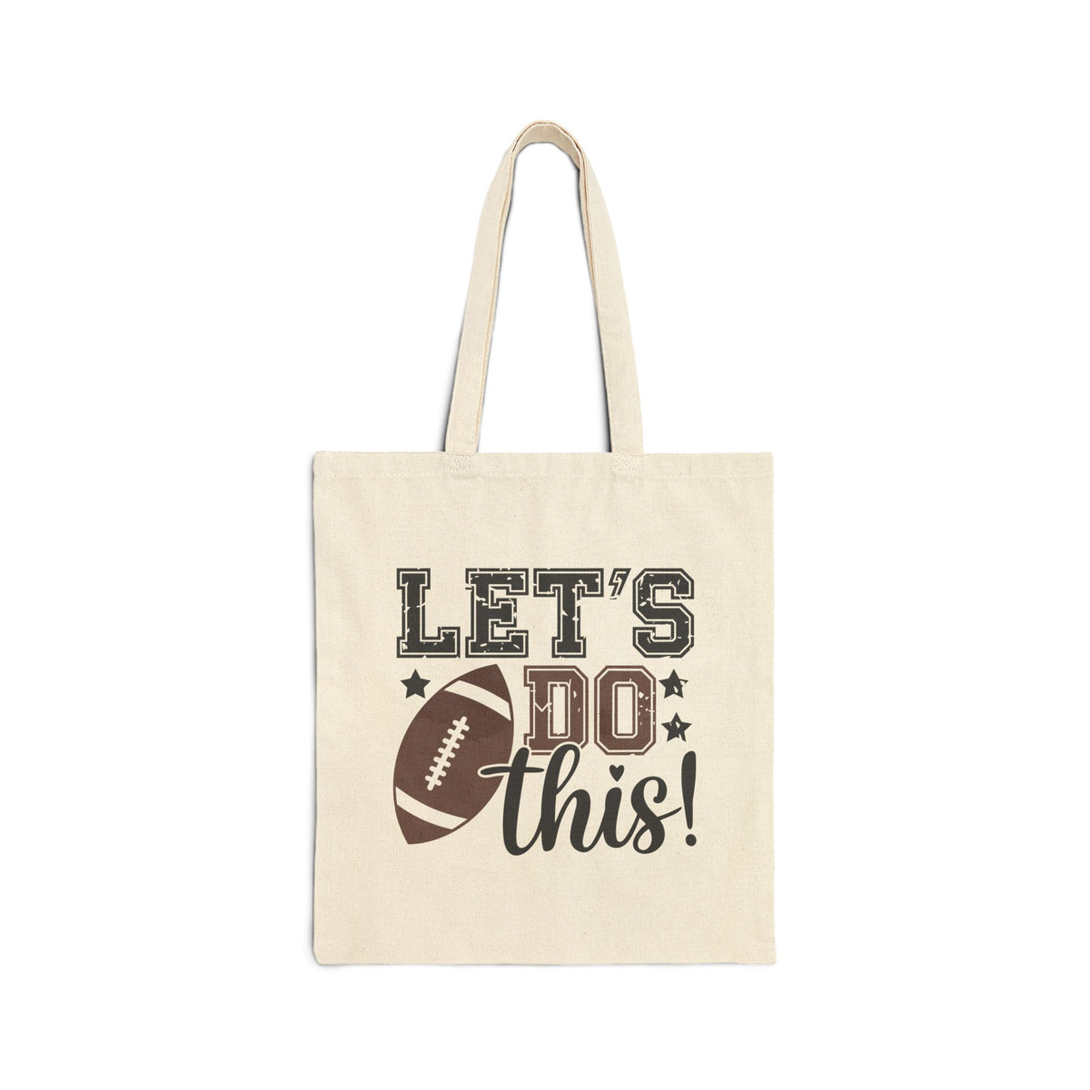 "Let's Do This!" Retro Football Sports Fan Cotton Canvas Tote Bag