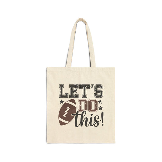 "Let's Do This!" Retro Football Sports Fan Cotton Canvas Tote Bag