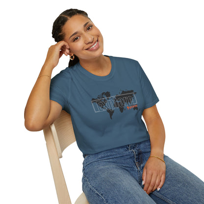 Explore World Map Adventure Graphic Tee: Urban Street Style & Travel T-Shirt