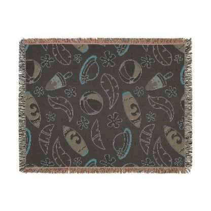 Sunny Surf & Summer Vibes Woven Throw Blanket