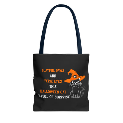 Halloween Cat Tote Bag — "Playful Paws and Eerie Eyes" Trick-or-Treat Reusable Shopper