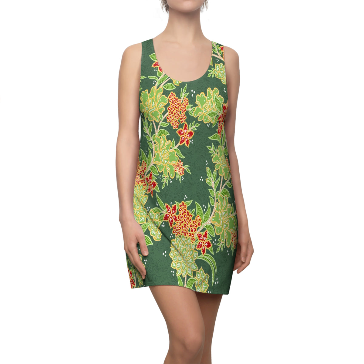 Green Floral Racerback Dress | Comfort Sports Dress