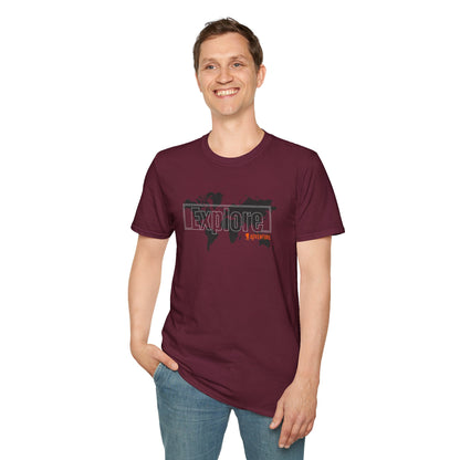 Explore World Map Adventure Graphic Tee: Urban Street Style & Travel T-Shirt