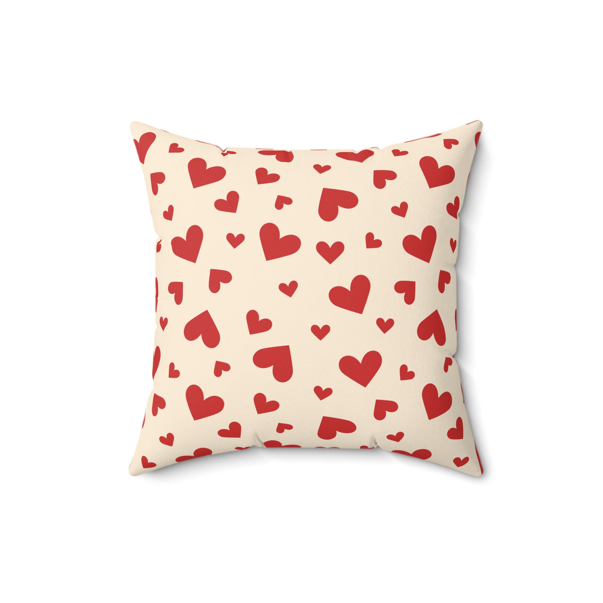 Sweet Love Hearts Faux Suede Square Pillow | Romantic Aesthetic Accent Cushion