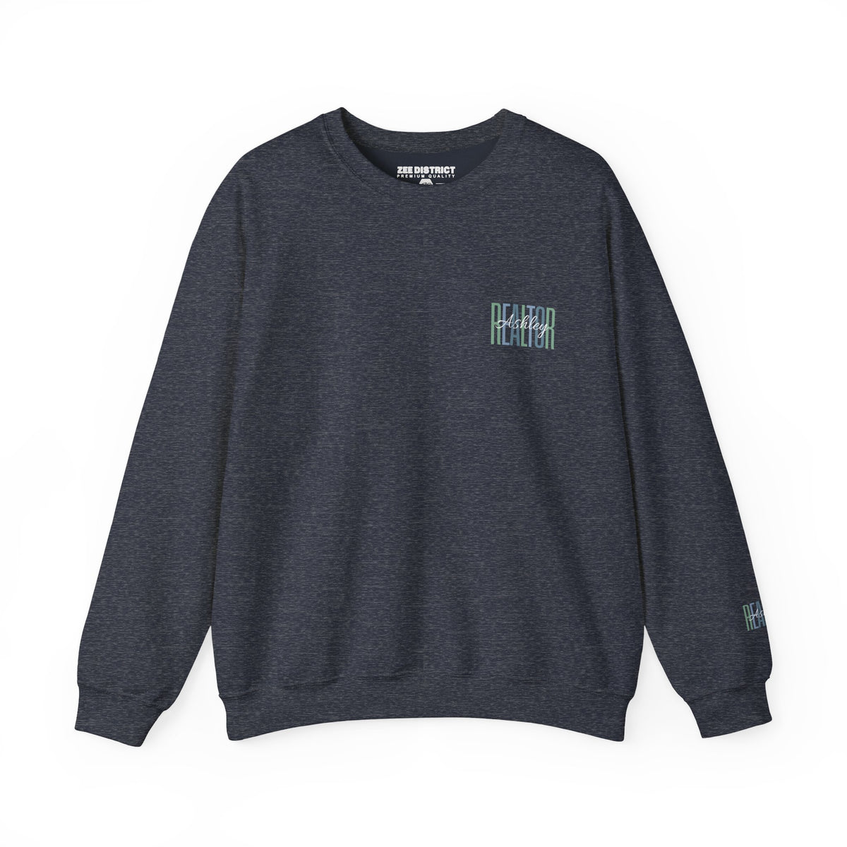 Personalized Realtor Retro Stacked Text Graphic Sweatshirt | Custom Name Real Estate Crewneck