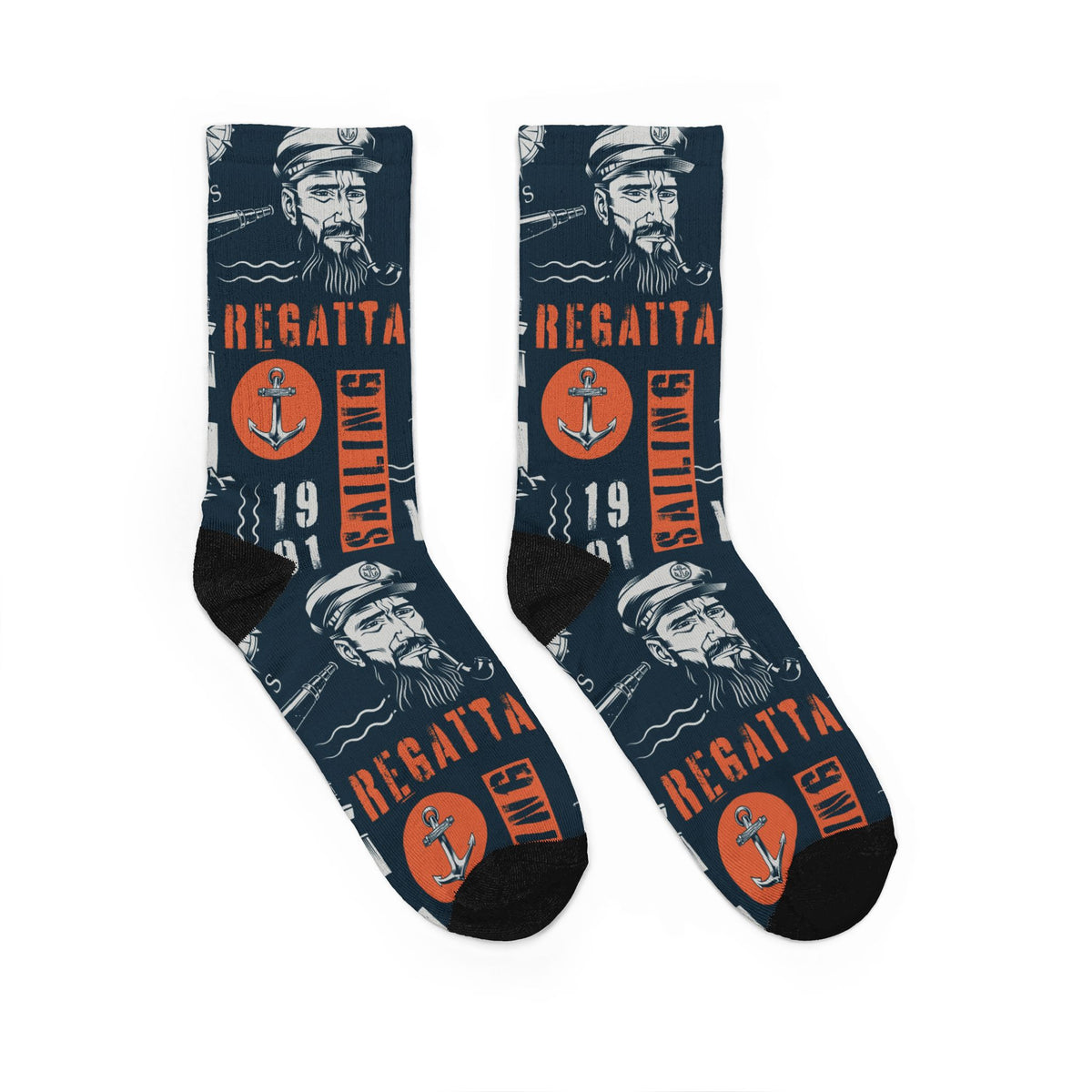 Pacific Vintage Sailor & Yacht Club Regatta Cushioned Crew Socks